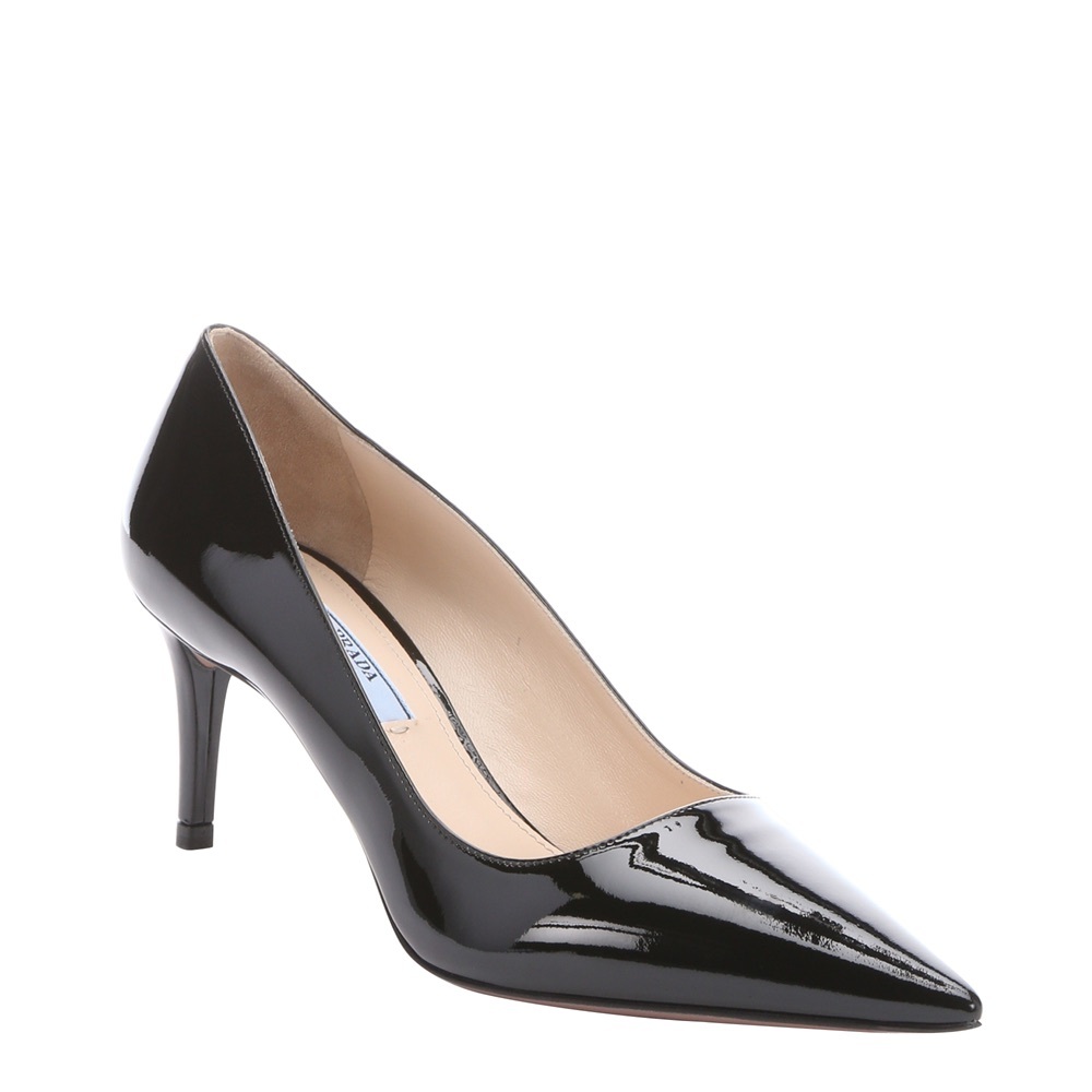 Authentic Prada patent leather kitten heels